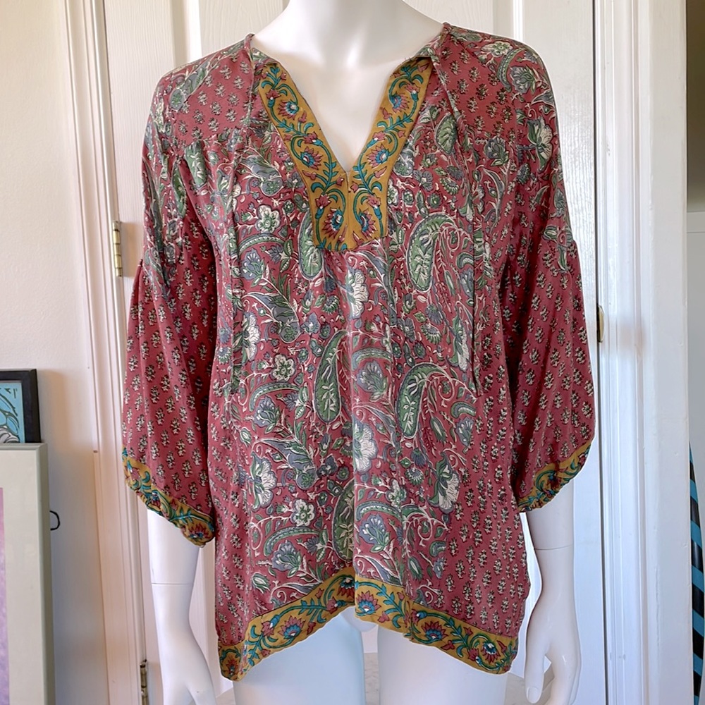 Women’s Boho Silk Blouse by Tolani size small